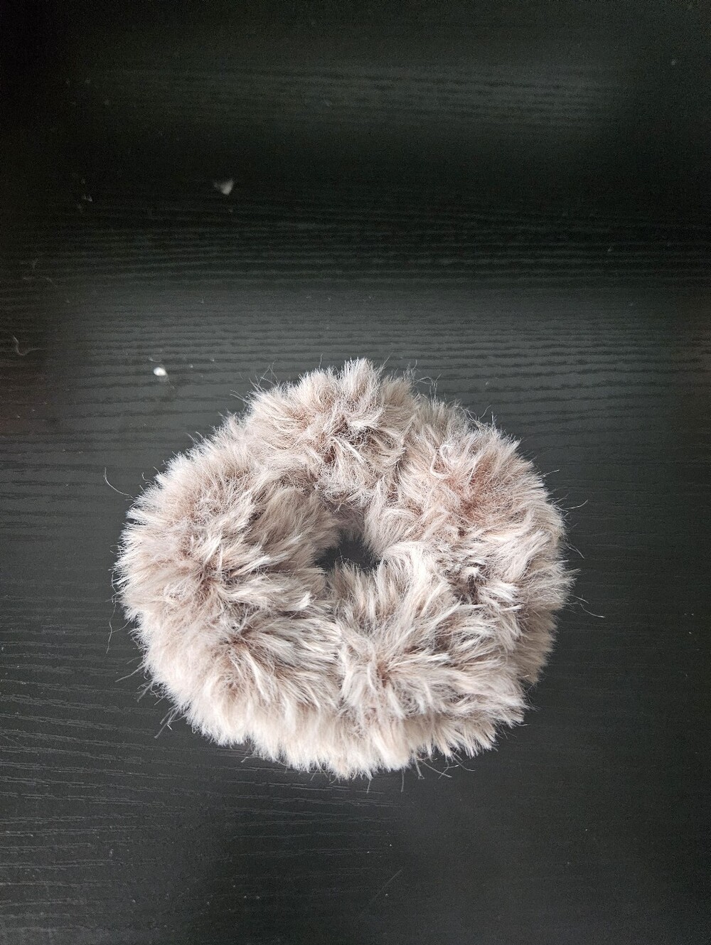 Crochet Light Brown Luxury Faux Fur Scrunchie